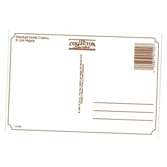 Stardust Hotel Casino Night Lights Marquee Vintage Postcard Ricky Redstreaks - Picture 2 of 2
